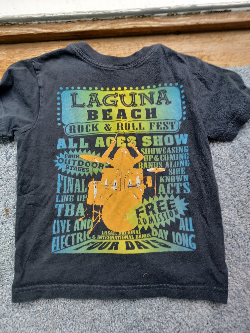 Place Kids Black Laguna Beach Rock & Roll Fest Graphic Tee